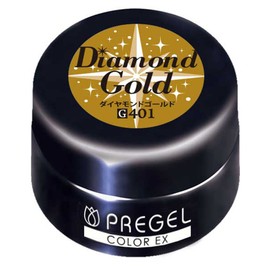 PRE GEL Color EX Diamond Gold CE401 UV/LED Compatible Color Gel