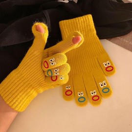 Doukesh Funny Winter Touchscreen Gloves Women, Knitted Gloves Women, Knitted Gloves Women, Warm Knitted Gloves, Winter Gloves, Winter Gloves, Knitted Warm Gloves, Yellow, yellow