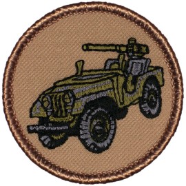 Patchtown Jeep Patrol Patch - 2" Round Embroidered Patch - Sew-on