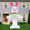 12.5ft Gemmy Airblown Inflatable Giant Easter Bunny w/Happy Easter Banner