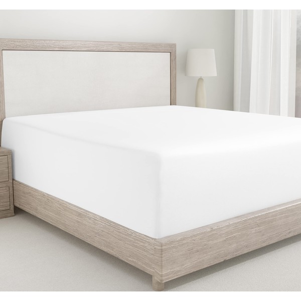 Cal King Fitted Sheet White, 100% Cotton 400 Thread Count
