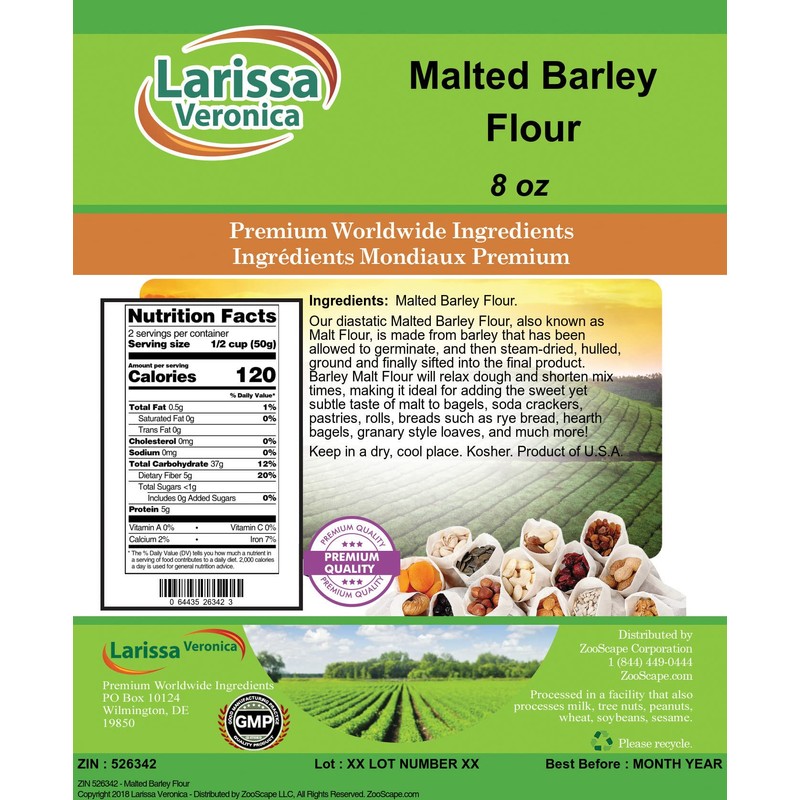 Malted Barley Flour (8 oz, ZIN: 526342)