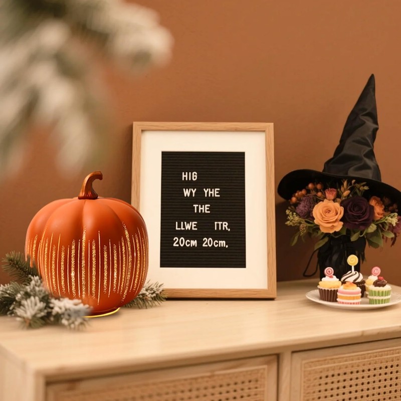 Thanksgiving Starry Night LED Pumpkin Lights, Decorative Timer Illuminated Resin