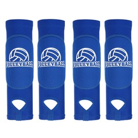 PATIKIL Volleyball Arm Sleeves, 2 Pair Passing Forearm Sleeve with Protection Pads Thumbhole Volleyball Arm Pads for Youth Teenagers Men Women, Blue