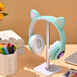 OHAANYY Cat Ear Headphones Children's Birthday Gifts Child LED Cat Ears Unicorn Bluetooth Wireless Over-Ear Stereo Microphone with LED Light for Mobile Phone Tablet PC (05)