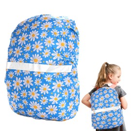 Waterproof Backpack Cover for Kid, Waterproof Rucksack Cover Reflective Backpack Cover Backpack Rain Cover School Bag Rain Cover for Boys Girls Outdoor Camping Hiking (Daisy)