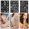 Qpout Tattoo Stencils for Children and Adults, 16 Sheets Henna