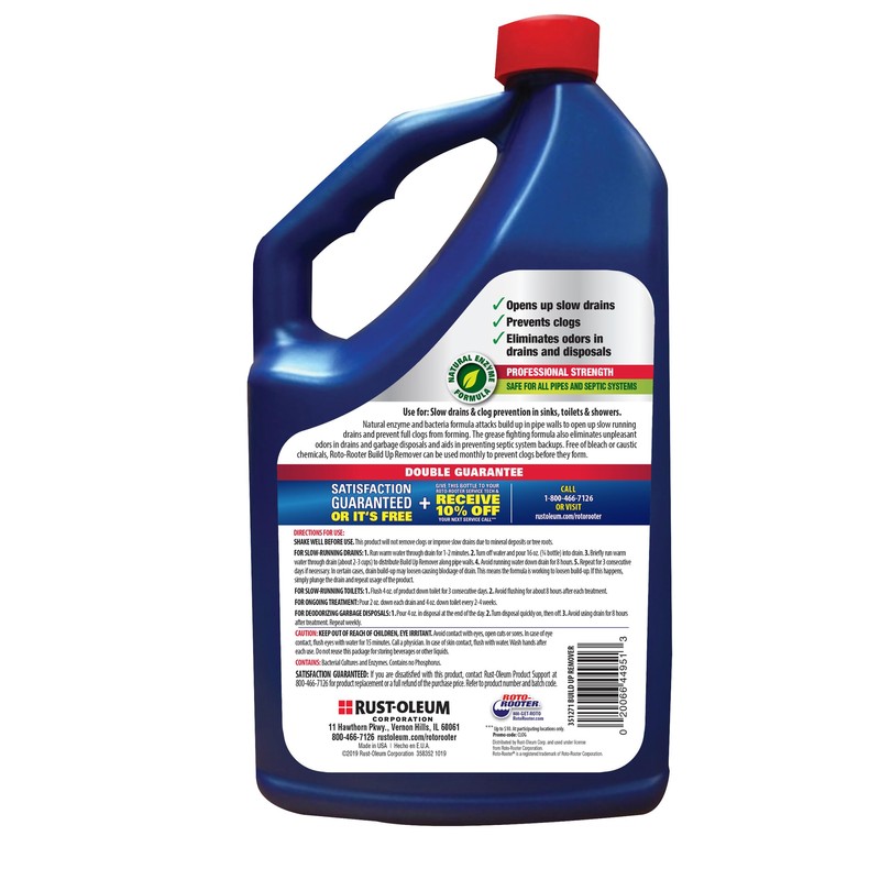 Roto-Rooter 351271 Build-Up Remover Drain Cleaner, 64 oz