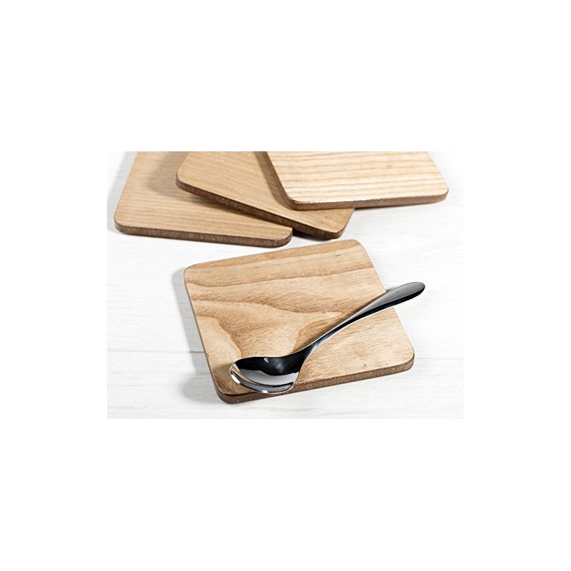 Creative Tops 5115973 Set of 4 Oak Veneer Coasters, 10.5