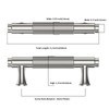 9BUILD 10 Pack Knurled Cabinet Pulls 3.75 Inch Brushed Satin