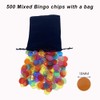 JUNWRROW 500 Pieces 3/4 inch Transparent 6 Color Bingo Counting