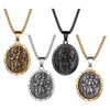 Flongo Saint Christopher Necklace for Men: Cross Saint Christopher Locket