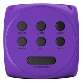 HANNLOMAX HX-702C Digital Clock with Dual Alarm and Dual USB Ports (USB-A & Type-C) for Charging (Purple)