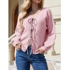 UNCLECAT Womens Bow Tie Front Cardigan Sweaters Oversized Fall Open