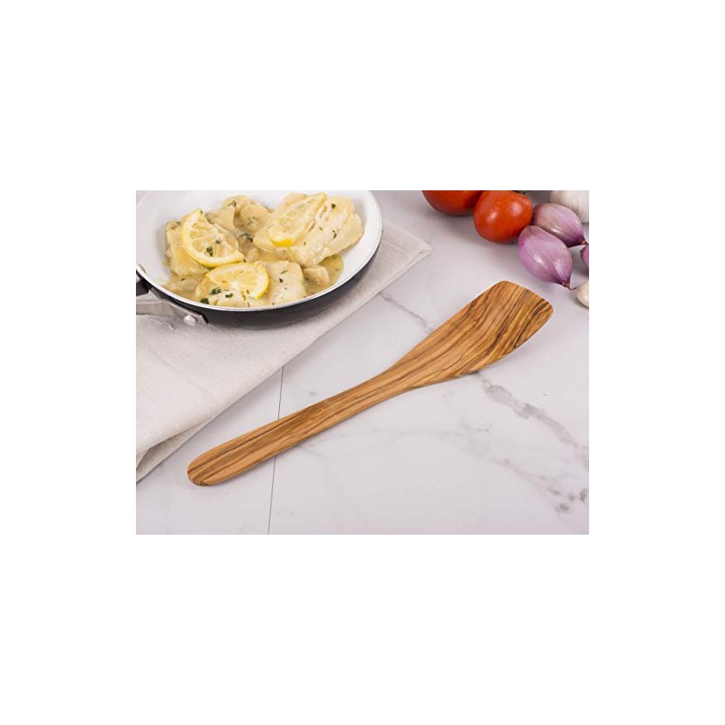 Eddington 50005 Italian Olive Wood Spatula, Handcrafted in Europe, 12-Inches,Brown