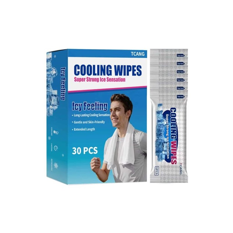 30 Pack Extra-Thick Cooling Wipes for Instant Refreshment