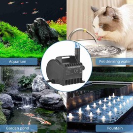 DC 12V Water Pump, Mini Aquarium Circulation Submersible Water Pump with Filter Suction Cup Base For Fish Tank, Pond, Aquarium, Pet Drinking (QR70C)