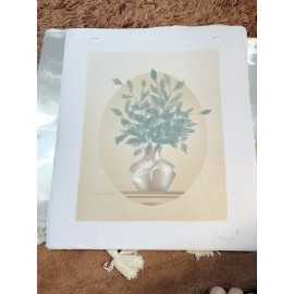 Still Life Neutrals Leaves Painting On Canvas 11.5x13.75 8x10 80s Decorative