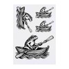 4 x 'Frog In A Rowing Boat' Temporary Tattoos -