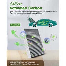 Forccord 1 filtro de aire HEPA para cabina y 1 filtro de aire para motor compatible con Toyota Tundra 3.5L 2022-2025, Sequoia 3.5L 2023-2025 3.5L reemplazo de filtro de cabina de carbón activado