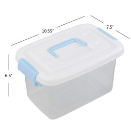 Neadas 10 L Plastic Clear Latching Boxes, Pet Food Storage Containers, 6 Packs