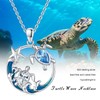 YYmqmq Sea Turtle Necklace for Women 925 Sterling Silver Blue
