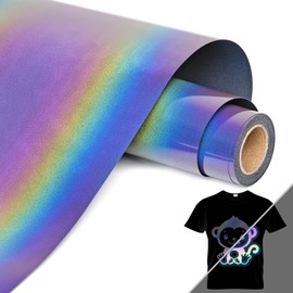Lya Vinyl Holographic Plotter Film Textile, Reflective Rainbow Flex Film Plotter Textile for Cricut, Silhouette Cameo, Textile Film Plotter for DIY T-Shirt, Fabric