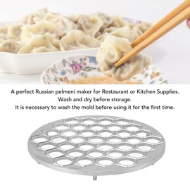Russian Ravioli Maker Dumpling Mold, Aluminum Alloy Pelmeni Maker Mold, Pelmeni Meat Dumpling Maker, 37 Holes, Easy to Clean (Silver)