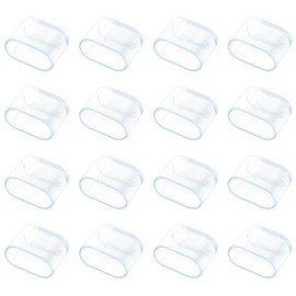 Leliafleury 16Pcs Rubber Leg Tips 25mm x 50mm Clear Chair Leg Caps Oval Rubber Furniture Feet Replacement Tips for Tables Chairs Desks