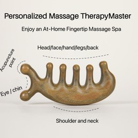 Wooden Comb Green Sandalwood Comb Gua Sha Meridian Comb Scalp massage Comb