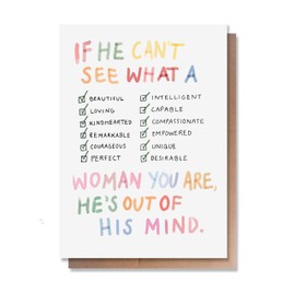 Wunderkid Break up Card for Women, He's Out of His Mind (Individual, Blank inside)