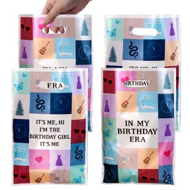 Happy Birthday Goodie Bags,100pcs In My Birthday Era Plastic Birthday Candy Bags Music Theme Its ME Hi,I'm The Birthday Girl It' Me Happy Birthday Treat Bags for Girl Birthday Party Decorations