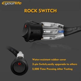 Eyourlife Kabelbaum Zusatzscheinwerfer Kabelsatz Relais Adapter für KFZ Scheinwerfer Arbeitsscheinwerfer Tagfahrleuchten Lichtleisten 12V/40A (für 1 Lampe max. 300W)