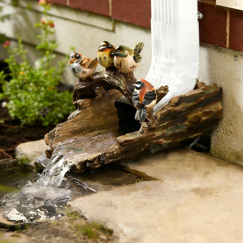 Bird Gutter Downspout Statue Splash Block Outdoor Garden Decoration, 11.4”