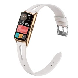 Compatible with EGQINR Smartwatch Bands,Lamshaw 18mm Slim Vintage Leather Strap Replacement Compatible for EGQINR H31/MKYOPT H31 Smartwatch Fitness Trackers-1.58" (White)