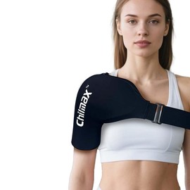 Chilmax Shoulder Ice Pack Rotator Cuff and Arm Cold Therapy,Reusable Hot Gel Compression Wrap,Instant Relieve Shoulder Pain, Fatigue, Sports injury, Surgery Recovery Gifts for Women(Small Black)
