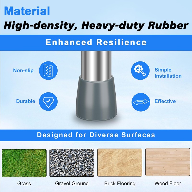 supregear Rubber Walker Tips - Walker Feet Replacement - Walker