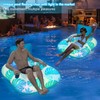 Inflatable Pool Floats Lounger Adult,Floating Lounge Chairs with Color Changing