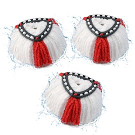 BONBELONG Mop Heads Compatible with Vileda 2-in-1 Turbo Mop Replacement Head Microfibre (Red, 3 Pack)