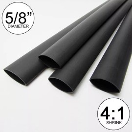 Unbranded/Generic (4 FT) 5/8" Black Heat Shrink Tube 4:1 Dual Wall Adhesive glue/feet/inch