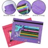 Wodison 3-Ring Pen Pencil Pouch with Clear Window Stationery Bag