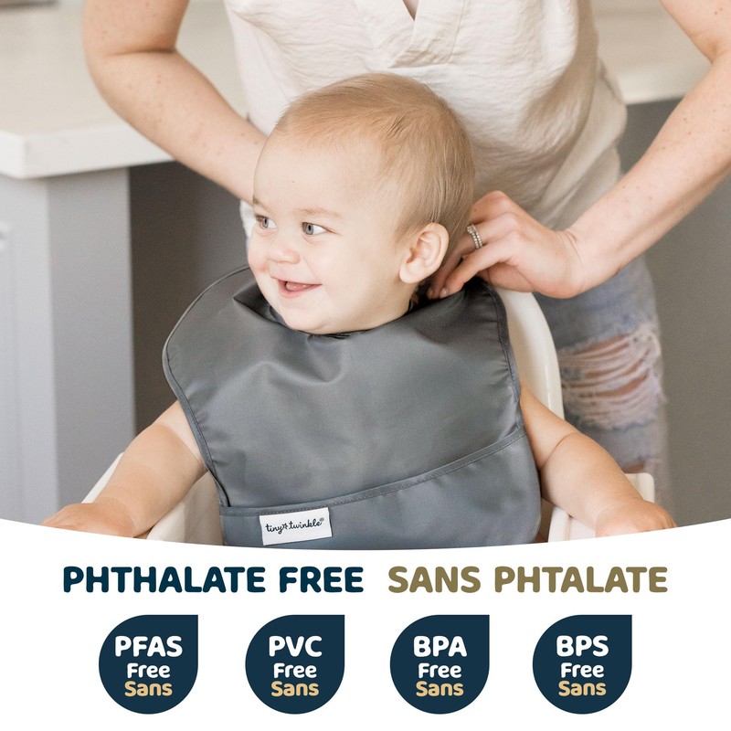 Tiny Twinkle - Mess Proof Easy Bib - Grey