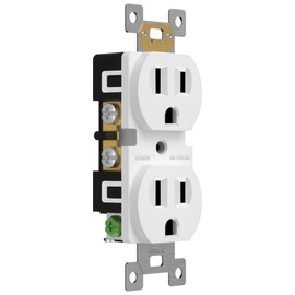 ENERLITES Duplex Receptacle Outlet, Residential Grade Electrical Wall Outlet, 15A 125V, Self-Grounding, 2-Pole, 3-Wire, UL Listed, 61581-W-40PCS, White (40 Pack)