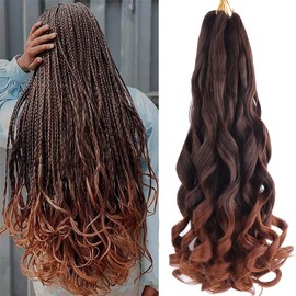 24 Inch French Curl Braiding Hair Pre Stretched 6 Packs Loose Wave Bouncy Braiding Hair Spiral Curly Braids Hair Extensions (T33)