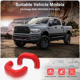 TOVIIEA Tow Hook Covers for Dodge RAM 2500/3500 2019-2025 Thicken Upgrade, Tow Hitch Covers Compatible with Dodge RAM 2500/3500 2019-2025 Accessories,2PCS-RED