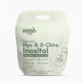 Wish Fusion Myo-Inositol & D-Chiro Inositol – PCOS Support Supplement for Women – with Ashwagandha & Essential Nutrients – Hormonal Balance, Ovarian Health, Mood & Energy – 60 Vegan Capsules