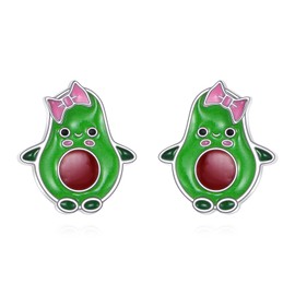 DAYLINLOVE Avocado Ohrringe 925 Sterling Silber Avocado Stud Ohrringe Obst Schmuck Geschenke für Frauen