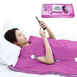 MSHANTY Sauna Blanket Infrared, 70” (Large) Length Heat 2 Zone far, Zipper Type, Digital Body Sauna. (Purple)