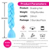 Braids Extensions, Blue, Pack of 3, Jumbo Braid Extensions, 24