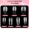 240Pcs Medium Square Nail Tips, Half Matte Full Cover Gel